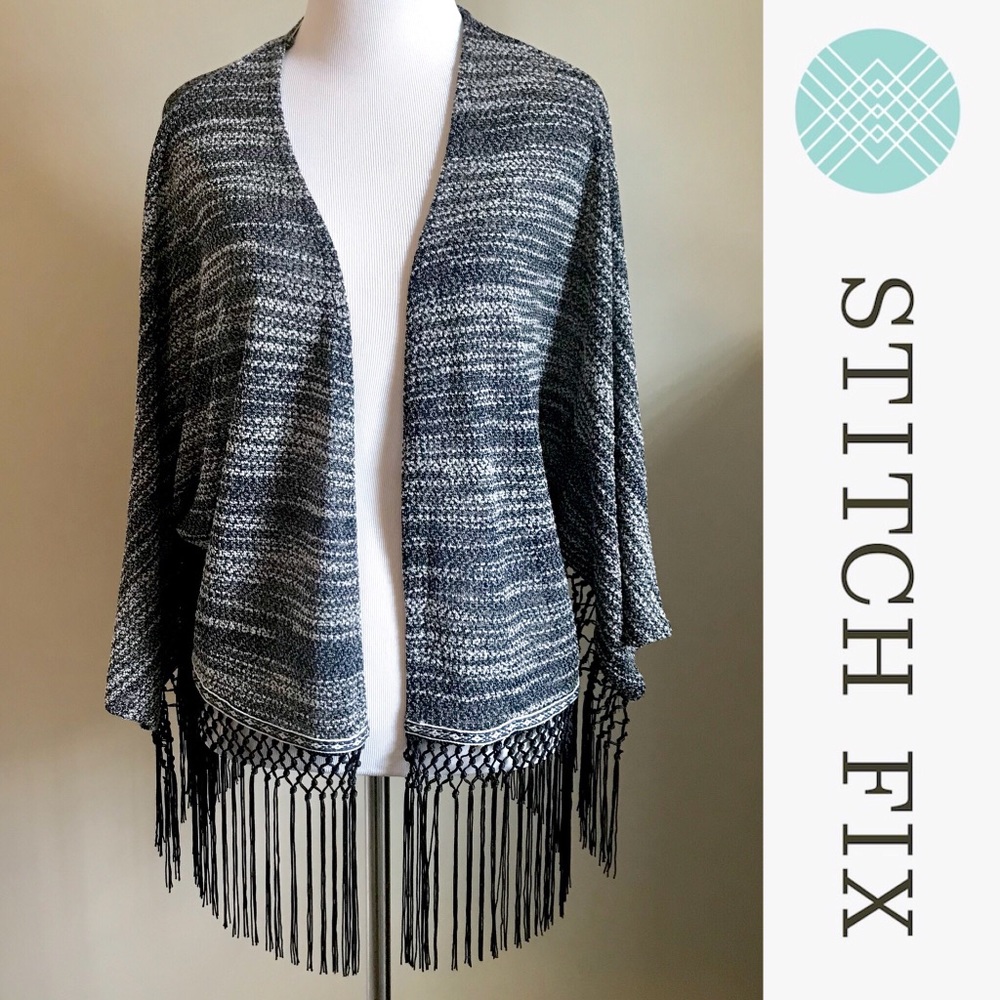 Skies Are Blue Fringe Kimono Cardigan Stitch Fix